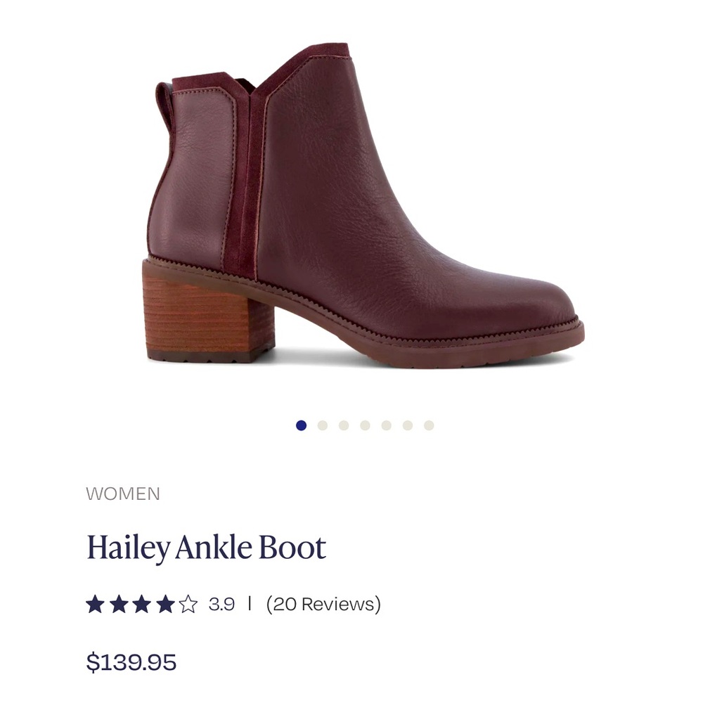 Toms Hailey ankle boot water resistant blackberry leather